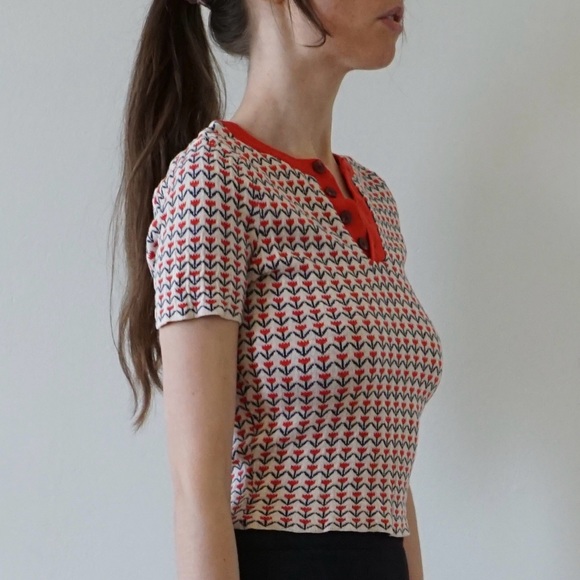 Red Patterned Polo ASO Cheryl Blossom - Picture 2 of 9